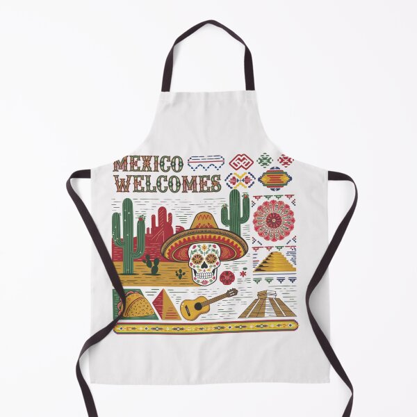 Item preview, Mexico Welcomes Flag Map , pyramids in Teotihuacán designed and sold by AnimalsDH305.