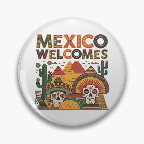 Item preview, Mexico Welcomes Flag Map , pyramids in Teotihuacán designed and sold by AnimalsDH305.