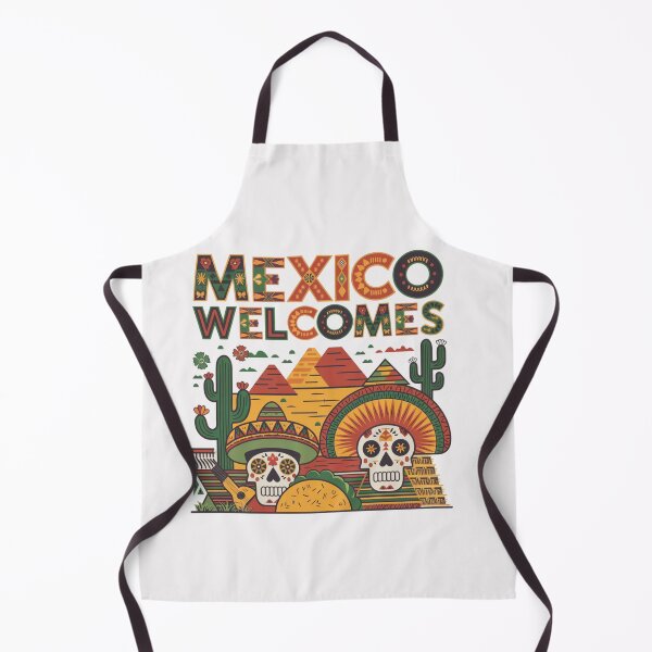 Item preview, Mexico Welcomes Flag Map , pyramids in Teotihuacán designed and sold by AnimalsDH305.