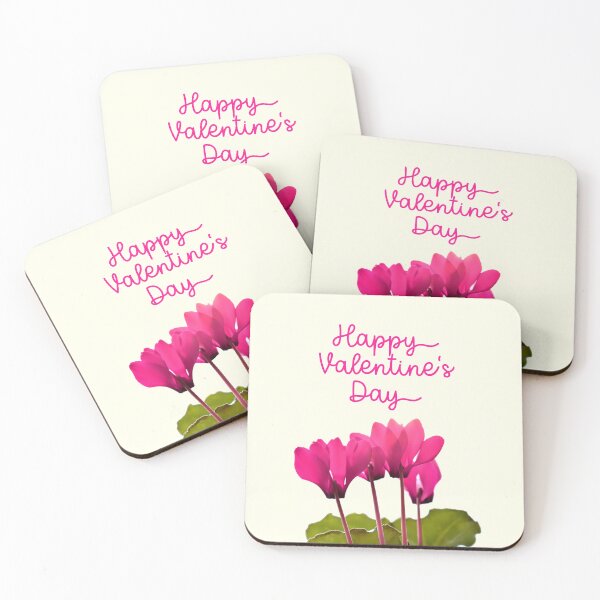 Item preview, Happy Valentines day greetings with blossoming cyclamen designed and sold by mariya-ivanova.