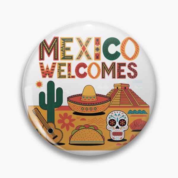 Item preview, Mexico Welcomes Flag Map , pyramids in Teotihuacán designed and sold by AnimalsDH305.