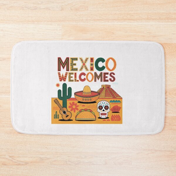 Item preview, Mexico Welcomes Flag Map , pyramids in Teotihuacán designed and sold by AnimalsDH305.