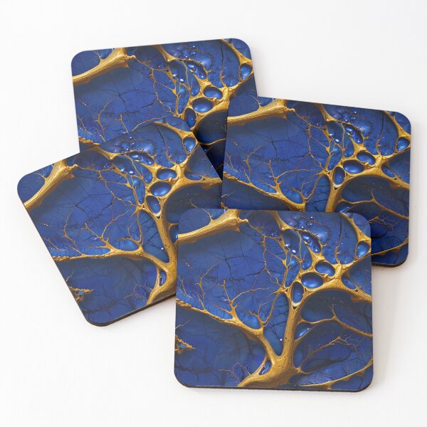 Item preview, Golden Veins on Blue designed and sold by TawhidCreation.