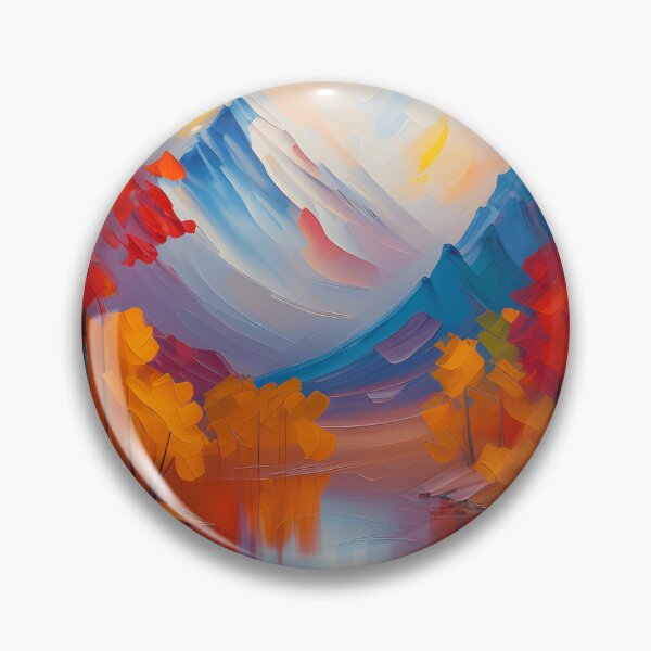 Item preview, Misty Mountains Forest Lake in Autumn Landscape Oil Painting | Landscape Oil Painting | Scenery Painting | Oil Painting Artwork designed and sold by UnhingedBird.
