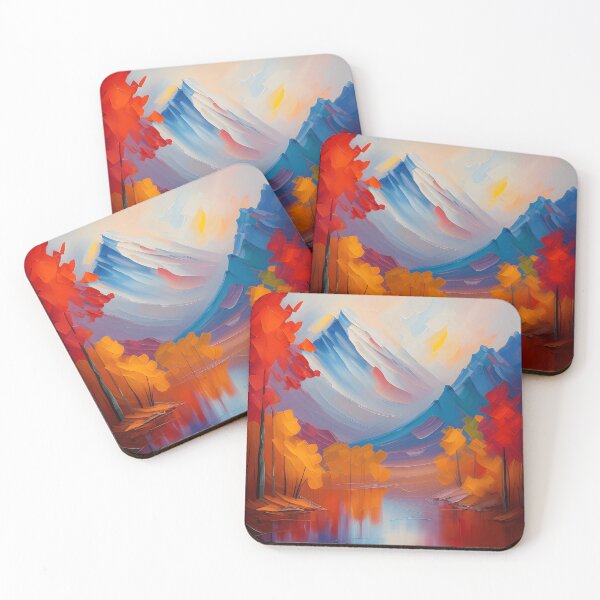 Item preview, Misty Mountains Forest Lake in Autumn Landscape Oil Painting | Landscape Oil Painting | Scenery Painting | Oil Painting Artwork designed and sold by UnhingedBird.