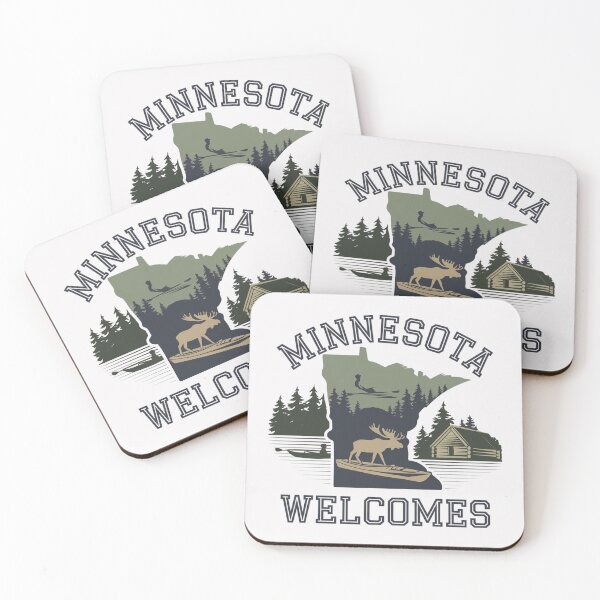 Item preview, Minnesota Welcomes Flag Map Minneapolis, Lake Superior designed and sold by AnimalsDH305.