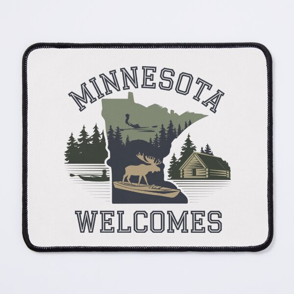 Item preview, Minnesota Welcomes Flag Map Minneapolis, Lake Superior designed and sold by AnimalsDH305.