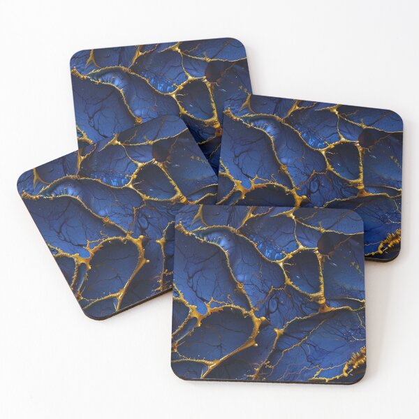 Item preview, Golden Veins on Deep Blue Canvas designed and sold by TawhidCreation.