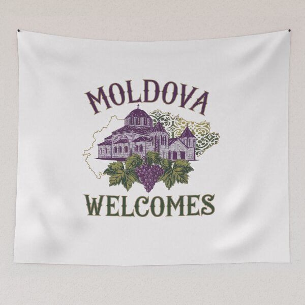 Item preview, Moldowa Welcomes Flag Map Chisinau, Cricova vineyards designed and sold by AnimalsDH305.