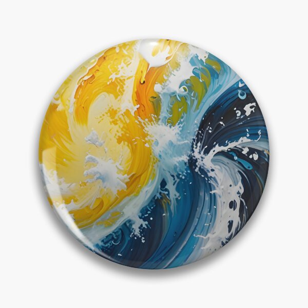 Item preview, Oceanic Whirlwind, Modern Abstract Ocean Waves, Blue and Gold Marine Tones, Sea Swirl Coastal Vibes designed and sold by Kintsugi99.
