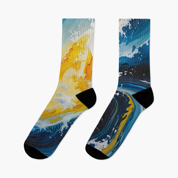 Item preview, Oceanic Whirlwind, Modern Abstract Ocean Waves, Blue and Gold Marine Tones, Sea Swirl Coastal Vibes designed and sold by Kintsugi99.