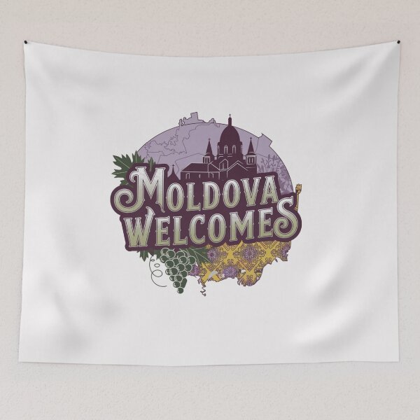 Item preview, Moldowa Welcomes Flag Map Chisinau, Cricova vineyards designed and sold by AnimalsDH305.