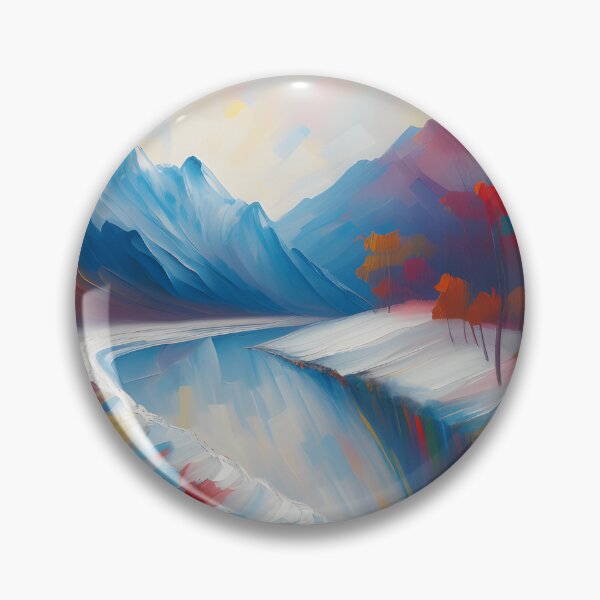 Item preview, Misty Mountains River in Winter Landscape Oil Painting | Landscape Oil Painting | Scenery Painting | Oil Painting Artwork designed and sold by UnhingedBird.