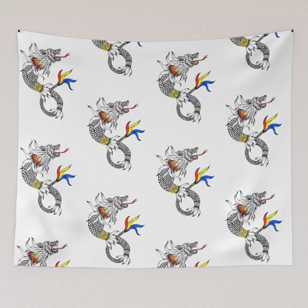 Item preview, Dacian Wolf with Traditional Motifs – Bold and Unique Mythical Art designed and sold by DianaZenArt.