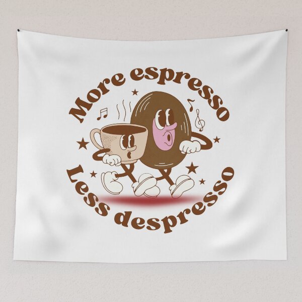 Item preview, Less Depresso More Espresso Funny Coffee Design designed and sold by Azrou shop.