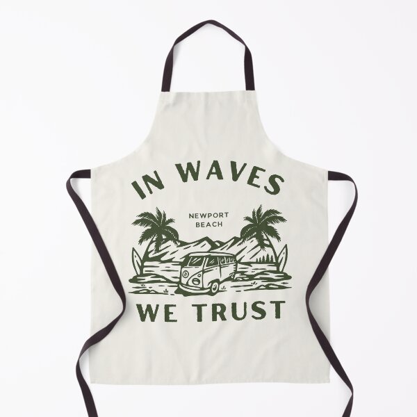 Item preview, Retro Surf Van Illustration - “In Waves We Trust” Newport Beach Design designed and sold by Retro Travel Design.