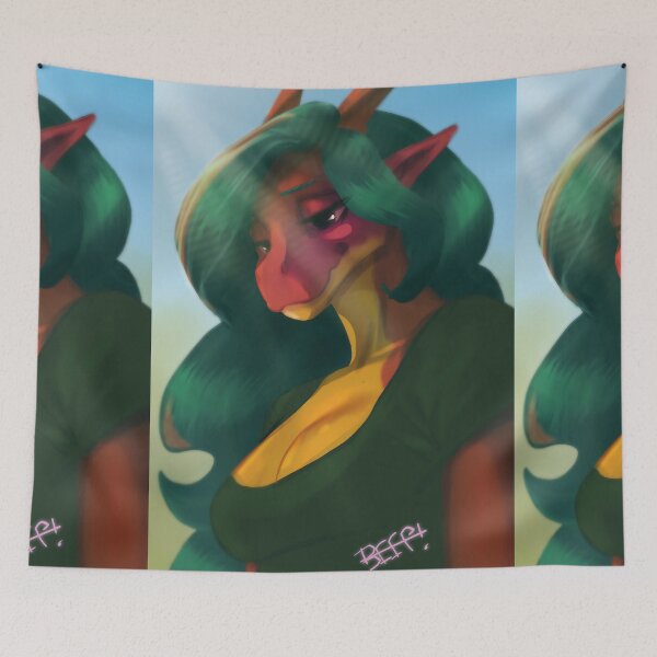Item preview, Dragoness with Emerald Hair in Sunlit Portrait designed and sold by Beep-Art.