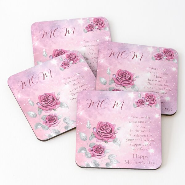 Item preview, Silver Leaf Pink Rose Mother's Day  designed and sold by ZanyPaintbrush.