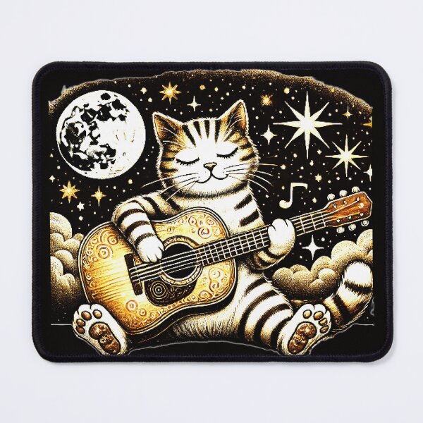 Item preview, Gato tocando la guitarra designed and sold by King Of Designs.