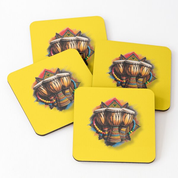 Item preview, Vibrant African Drums with Beaded Accents designed and sold by 'VARI'.