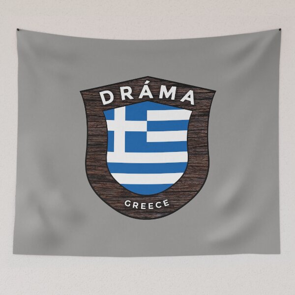 Item preview, Dráma Greece Emblem Flag designed and sold by World Designs.