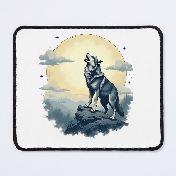 Artikelvorschau, Majestätischer Wolf heult bei Vollmond entworfen und verkauft von ibobo4656.