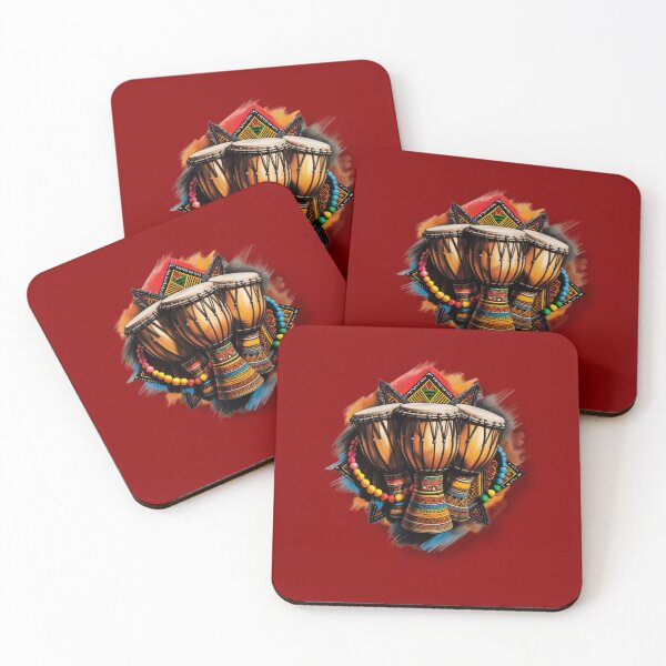 Item preview, Vibrant African Drums with Beaded Accents designed and sold by 'VARI'.