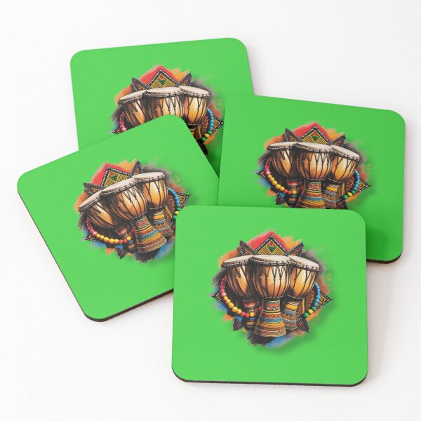 Item preview, Vibrant African Drums with Beaded Accents designed and sold by 'VARI'.