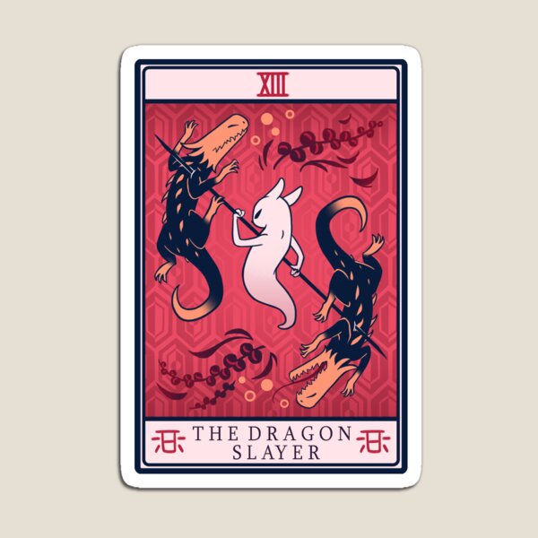 Vista previa del artículo con la obra «El Cazador de Dragones Tarot - Rain World», diseñado y vendido por Xpress-Art.