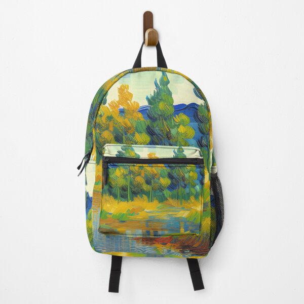 Item preview, Forest Lake in Spring Landscape Oil Painting | Van Gogh Style | Vintage Art designed and sold by UnhingedBird.