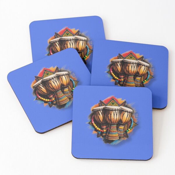 Item preview, Vibrant African Drums with Beaded Accents designed and sold by 'VARI'.