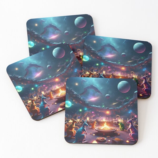 Item preview, Vibrant Cosmic Kangaroo BBQ Dance Party designed and sold by Dream Output .