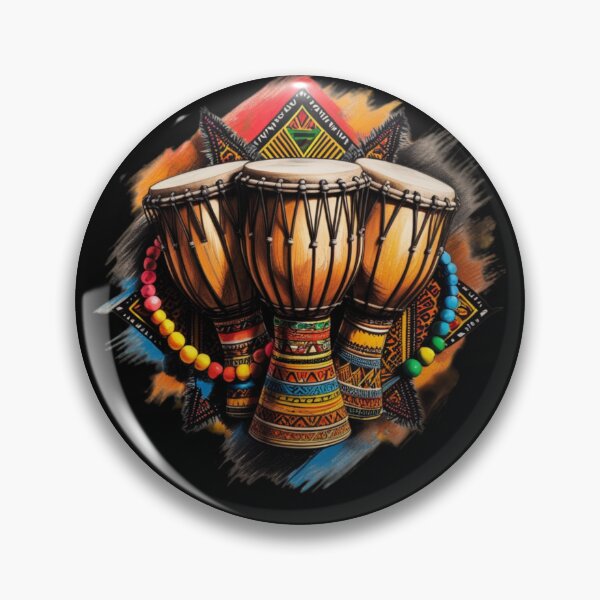 Item preview, Vibrant African Drums with Beaded Accents designed and sold by 'VARI'.