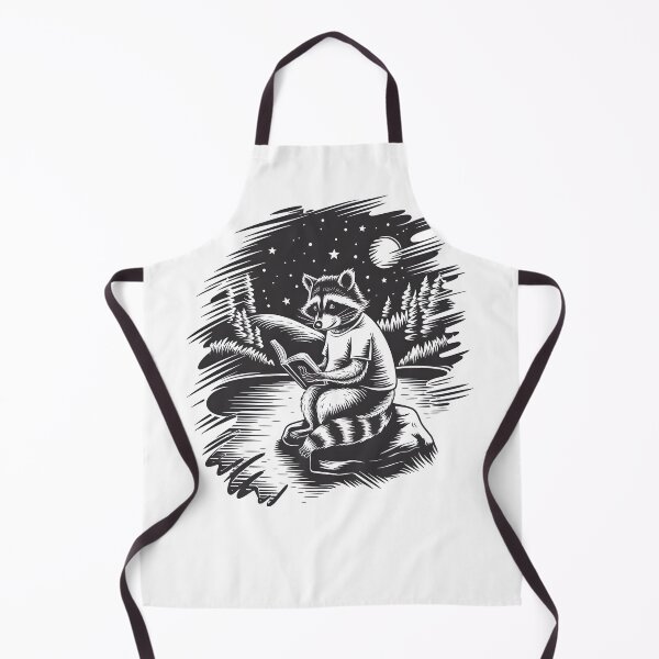 Item preview, Raccoon reading book under the night sky designed and sold by MadCatPrints.