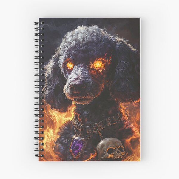 Item preview, Fiery Royal Poodle in Gothic Style with a Skull Pendant designed and sold by Anastasiia Yurevych.