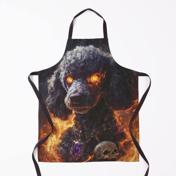 Item preview, Fiery Royal Poodle in Gothic Style with a Skull Pendant designed and sold by Anastasiia Yurevych.