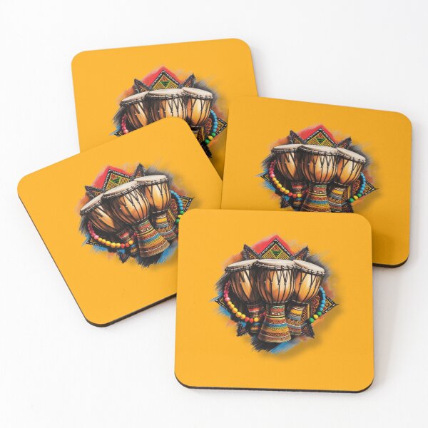 Item preview,  Vibrant African Drums with Beaded Accents designed and sold by 'VARI'.