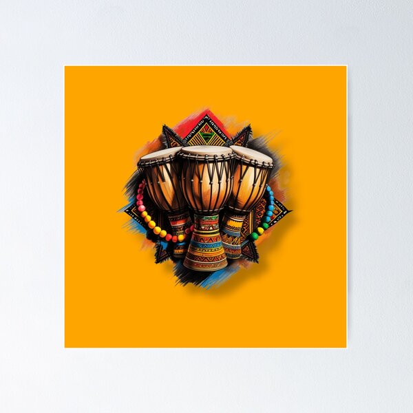 Item preview,  Vibrant African Drums with Beaded Accents designed and sold by 'VARI'.