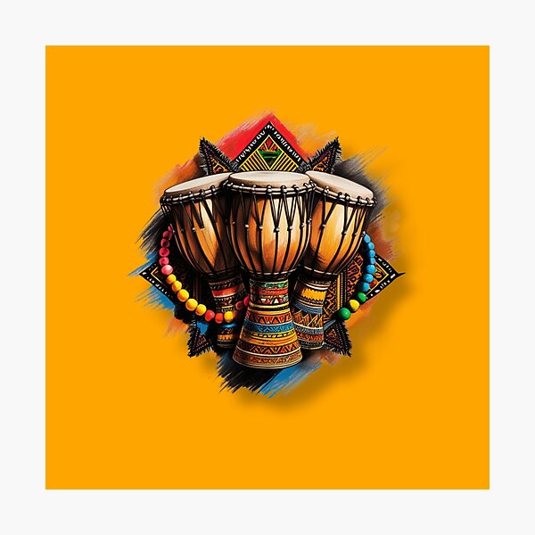 Item preview,  Vibrant African Drums with Beaded Accents designed and sold by 'VARI'.
