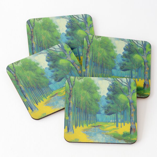 Item preview, Forest River in Summer Landscape Oil Painting | Van Gogh Style | Vintage Art designed and sold by UnhingedBird.