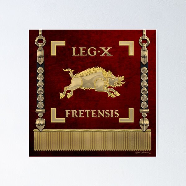Aperçu de l'œuvre Etendard de la 10e Légion du Détroit - Vexillum de la Legio X Fretensis créée et vendue par Serge Averbukh Art Studio.