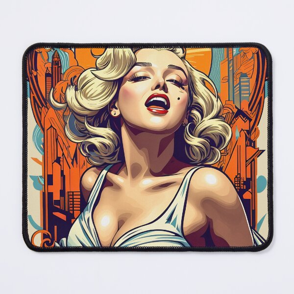 Item preview, Marilyn singing in ecstasy retro vintage floral design designed and sold by BorgSpareParts.