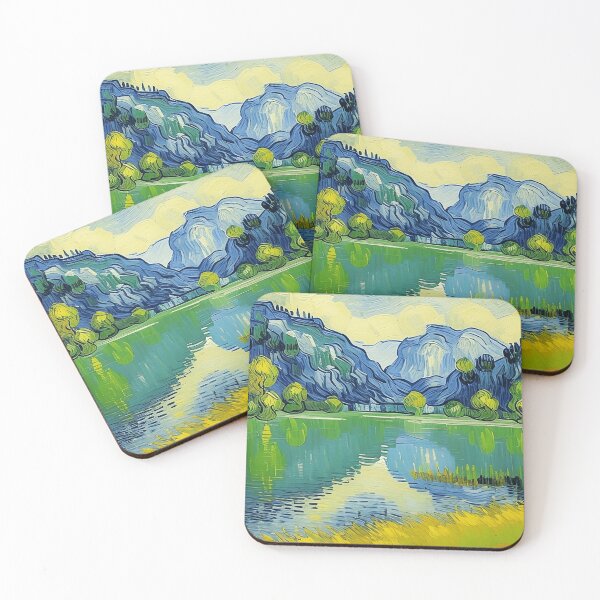 Item preview, Forest Lake in Summer Landscape Oil Painting  | Van Gogh Style | Vintage Art designed and sold by UnhingedBird.