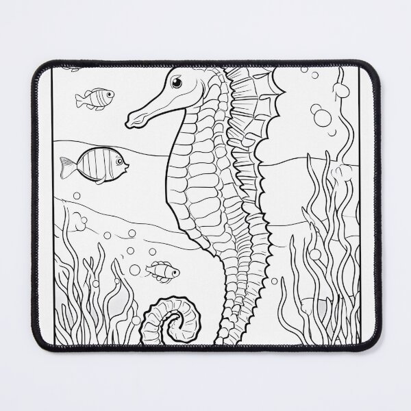 Item preview, Seahorse Coloring Page Pattern designed and sold by DavidColoring.