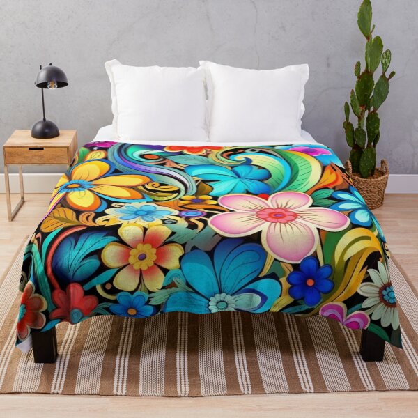 Item preview, Groovy Psychedelic Whimsical Hippy Flowers designed and sold by GrinGalore.