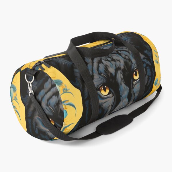 Item preview, Panther & Floral Blue Yellow Silk Art Graphic designed and sold by GrinGalore.