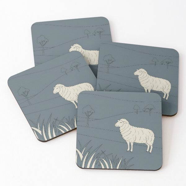 Item preview, Farm Sheep Minimalist Night Scenery Art Design Nature designed and sold by ART ATTACK ZONE.