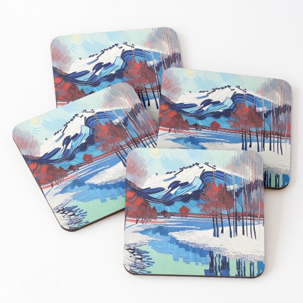 Item preview, Forest River in Winter Landscape Oil Painting | Van Gogh Style | Vintage Art designed and sold by UnhingedBird.