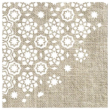 Artwork thumbnail, Rustic Lace Pattern on Burlap Texture by RaiyaTees