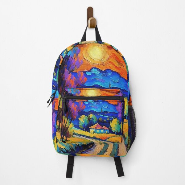 Item preview, Countryside Path in Sunset Landscape Oil Painting | Van Gogh Style | Vintage Art designed and sold by UnhingedBird.